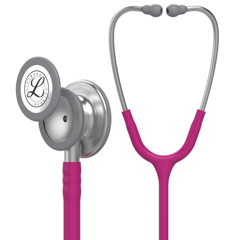 5648 3M Littmann Classic III Stetoskop - Paslanmaz Çelik Çan + Fuşya Hortum